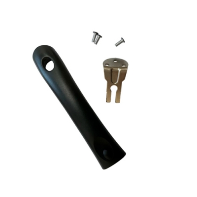 Ручка бакелитовая съемная малая P03-01 цвет черный в комплекте с креплением и заклепками "Kukmara"