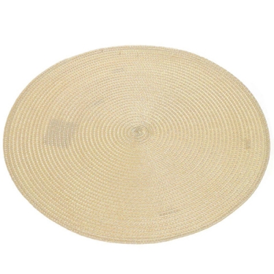 Салфетка для стола полимер, 38х38 см, круглая, кремовая, Y6-2545 (326273)