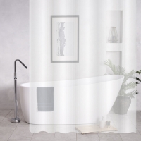 САНАКС - Штора однотонная, белая, матовая, в ванную комнату, с кольцами, PEVA, 180 х 180 см. 06-09 САНАКС - Штора однотонная, белая, матовая, в ванную комнату, с кольцами, PEVA, 180 х 180 см. 06-09