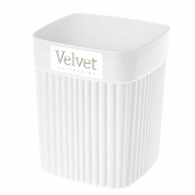 Стакан для зубных щеток "Вельвет" 90х90х110мм, 0,65л (белый) 4332393 Бытпласт