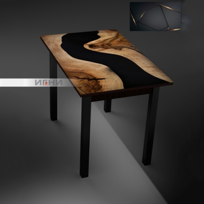 Стол с фотопечатью Н095 (черный с золот полосами), р-р1100*700(подстолье прям,квадрат,черн) г.Пенза