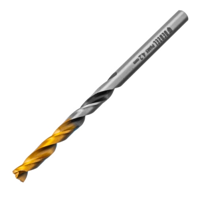 Сверло спиральное по металлу 4,2 x 75мм, Р6М5, Golden Tip, многогранная заточка// Denzel арт.718273