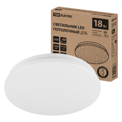 Светильник LED потолочный ДПБ 02, 18 Вт, 6000 К, Звездное небо, TDM (SQ0329-9010)