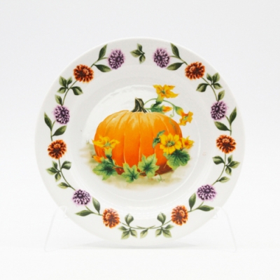 Тарелка мелкая диам. 175 мм Гладкий край Тыква-2 вариант (фарфор) , р.1812 Тарелка мелкая диам. 175 мм Гладкий край Тыква-2 вариант (фарфор) , р.1812