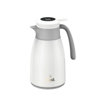 Термос-чайник с датчиком температуры со стеклянной колбой 1000 мл, цвет: белый/серый (R-38/100) "МАР
