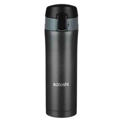 Термос-кружка с крышкой на защелке,SATOSHI 450мл, SL-047, нерж. сталь (841-783)