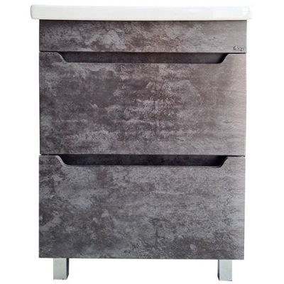 Тумба напольная Emmy Стоун 60 темный бетон (2 ящика) (под умывальник Como-60) Тумба напольная Emmy Стоун 60 темный бетон (2 ящика) (под умывальник Como-60)