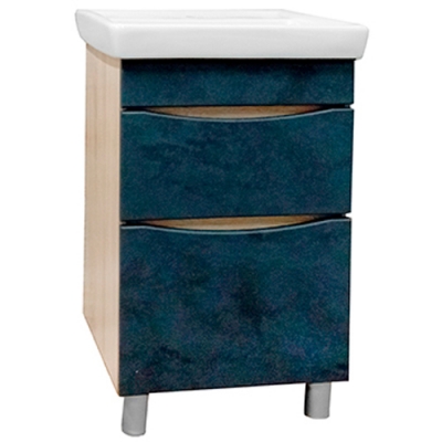 Тумба "Женева- 55" (2 ящика..) Дуб сонома -бетон серый , под умыв. (Уют-55) г. Пенза