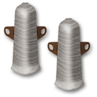 Угол наружный (внешний) с крепежом для плинтуса 85ММ "Деконика", 210 Дуб пепельный