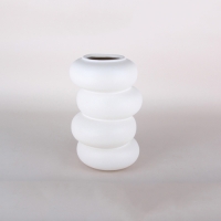 Ваза для цветов 8х13х23см, Белая 6660