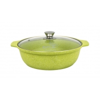 Кастрюля-жаровня 3л со стеклянной крышкой, АП линия Trendy style (lime) Kukmara