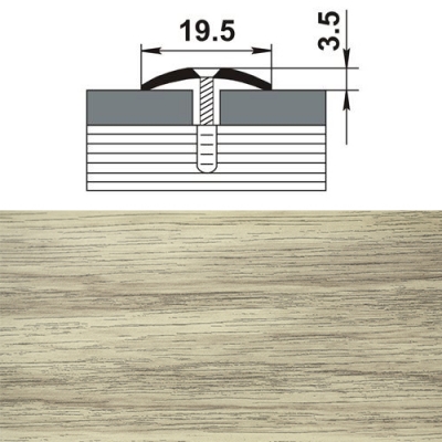 Профиль стыкоперекрывающий ПС 02.900. 089 клен беленый