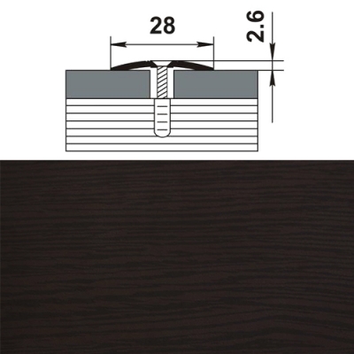 Профиль стыкоперекрывающий ПС 03.900. 095 дуб венге