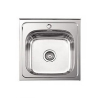 Мойка LEDEME накладная 50х50 т.0,8 ГЛЯНЕЦ бол.сиф. (L95050) (+ сифон)