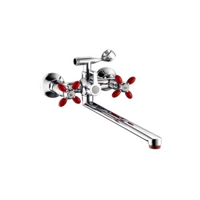 Смеситель универсальный с плоским изливом и поворотным переключателем для душа POTATO P2771-5