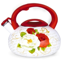 LR00-28 Чайник LARA (эмаль) 3.5л, индукционное капсулированное дно,свисток,автоподъем крышки