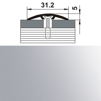 Профиль стыкоперекрывающий ПС 04-2. 900.01л серебро люкс
