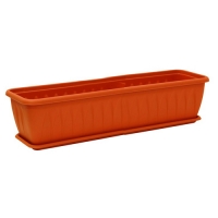 Балконный ящик АЛИЦИЯ 800мм с поддоном Терракотовый М3216