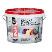 DALI краска акриловая интерьерная-стены-потолки белоснежная 9 л. (20913)