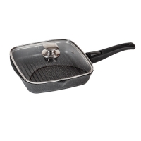 Сковорода-гриль квадр.28х28 АП Гранит со съемной ручкой и стекл. крышкой арт.с068701