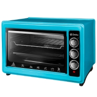 Эл. духовка DELTA с термостатом D-0123 голубая, 1300Вт., 37 литров, 2 нагрев.элемента, 1 противень