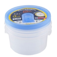 Комплект контейнеров СВЧ 3шт СМАЙЛ кругл. с клапаном (0,4л) СВЧ С52001 ПБ а