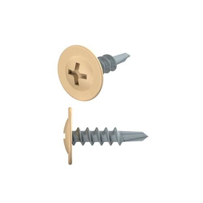 Саморезы ПШС сверло 4,2 х 16 слоновая кость RAL 1014 (1000 шт) г.Калуга