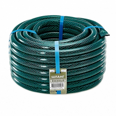 Шланг армированный 3-х слойный полив.ПВХ 3/4-20мм (20м) непрозрачн.черно-зел.ВОЕННЫЙ г.Аксай