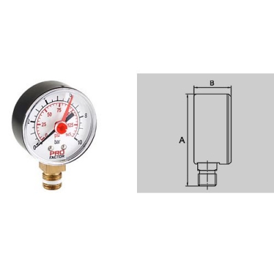 Манометр d53мм радиальное присоединение (10bar) 1/4 PF861