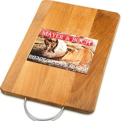 01-4 Доска разделочная прямуг/бол с мет ручкой(х10 "MAYER & BOCH"
