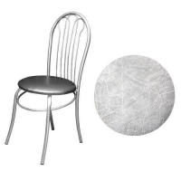 Стул Тюльпан белый мрамор на ант.серебро