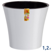 Горшок для цветов АРТЕ 1,2 л. Цвет белый-черный (АРТ 1,2 Б-Ч)