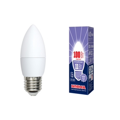 Лампа светодиодная LED-C37-11W/DW/E27/FR/NR Дневной белый свет (6500K) Серия Norma