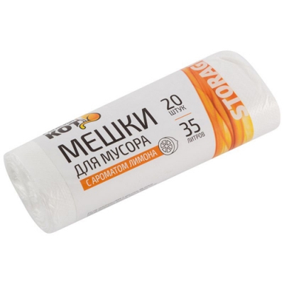 Мешки д/мусора "РЫЖИЙ КОТ" 35л (20шт./рул.) с ароматом лимона арт.310360