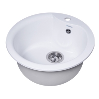 Мойка GranAlliance G-12 (d-485 мм) молочная с сифоном Мойка GranAlliance G-12 (d-485 мм) молочная с сифоном