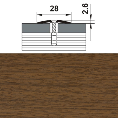 Профиль стыкоперекрывающий ПС 03.900. 088 орех