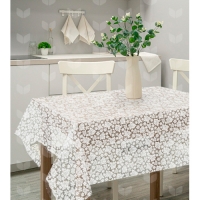 013 white Клеенка ПВХ в рулоне LACE (Муза) 1,32*22 м