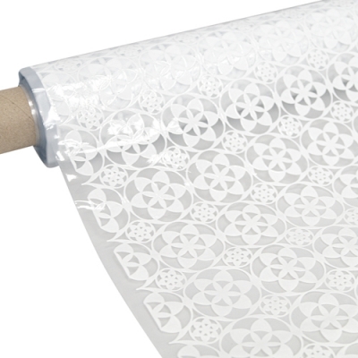 023 white Клеенка ПВХ в рулоне LACE(Муза) 1,32*22 м