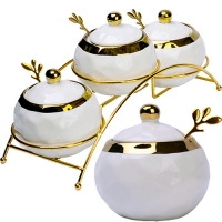 12133 Набор банок для сыпучих продуктов с подставкой 350мл 4пр LR (х12) "MAYER & BOCH"