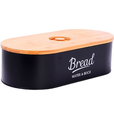 40557 Хлебница с крышкой 44х21х12см металл/бамбук MB (х4) "MAYER & BOCH"