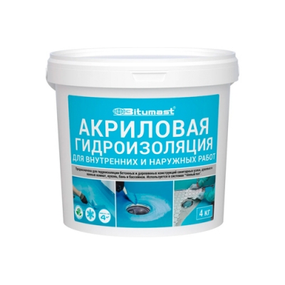 Акриловая гидроизоляция BITUMAST (4кг / пэ)