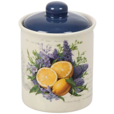 Банка для сыпучих продуктов, доломит, 0.55 л, 10х10х13 см, с крышкой, Daniks, Лаванда (498914)