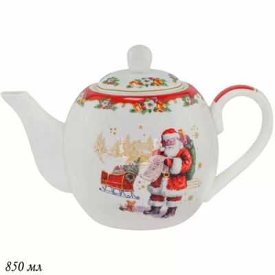 Чайник 850 мл НОВОГОДНИЙ в под.уп.(х24)Фарфор арт.205-319 Чайник 850 мл НОВОГОДНИЙ в под.уп.(х24)Фарфор арт.205-319