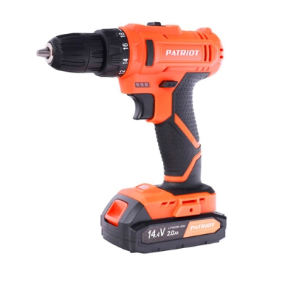 Дрель-шуруповерт аккумуляторная PATRIOT BR 147Li, две АКБ Li-Ion 14,4В, 2,0 Ач, 2 скорости, кейс