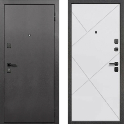 Дверь мет. 7 см Гарда Серебро Белый матовый 860 правая (Россия)