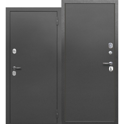 Дверь металлическая Ferroni 7 см Гарда метал/метал Букле графит (без глазка) 960 правая 58,5кг