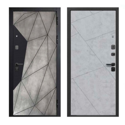 Дверь металлическая Ferroni 9 см МДФ/МДФ Геометрия Бетон Снежный 960 правая (Россия) 84,4кг