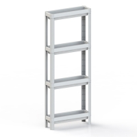 Этажерка 4-х секционная Узкая Kleo 398х127х1000мм белый С93201 Полимербыт