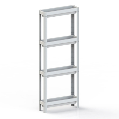 Этажерка 4-х секционная Узкая Kleo 398х127х1000мм белый С93201 Полимербыт Этажерка 4-х секционная Узкая Kleo 398х127х1000мм белый С93201 Полимербыт