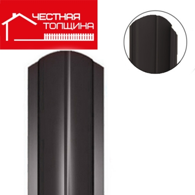 Евроштакетник полукруглый ЧТ Графитовый серый 7024 ДВУХСТОРОННИЙ длина 1,25м,ширина 130 мм г.Пенза